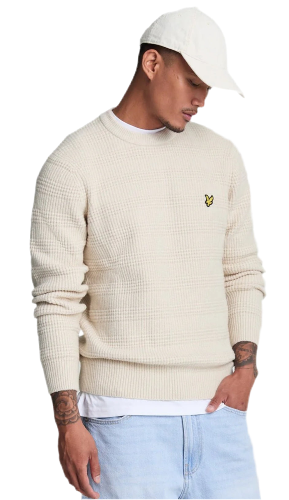 Lyle&Scott KN2108V - WAFFLE KNIT JUMPER - COVE