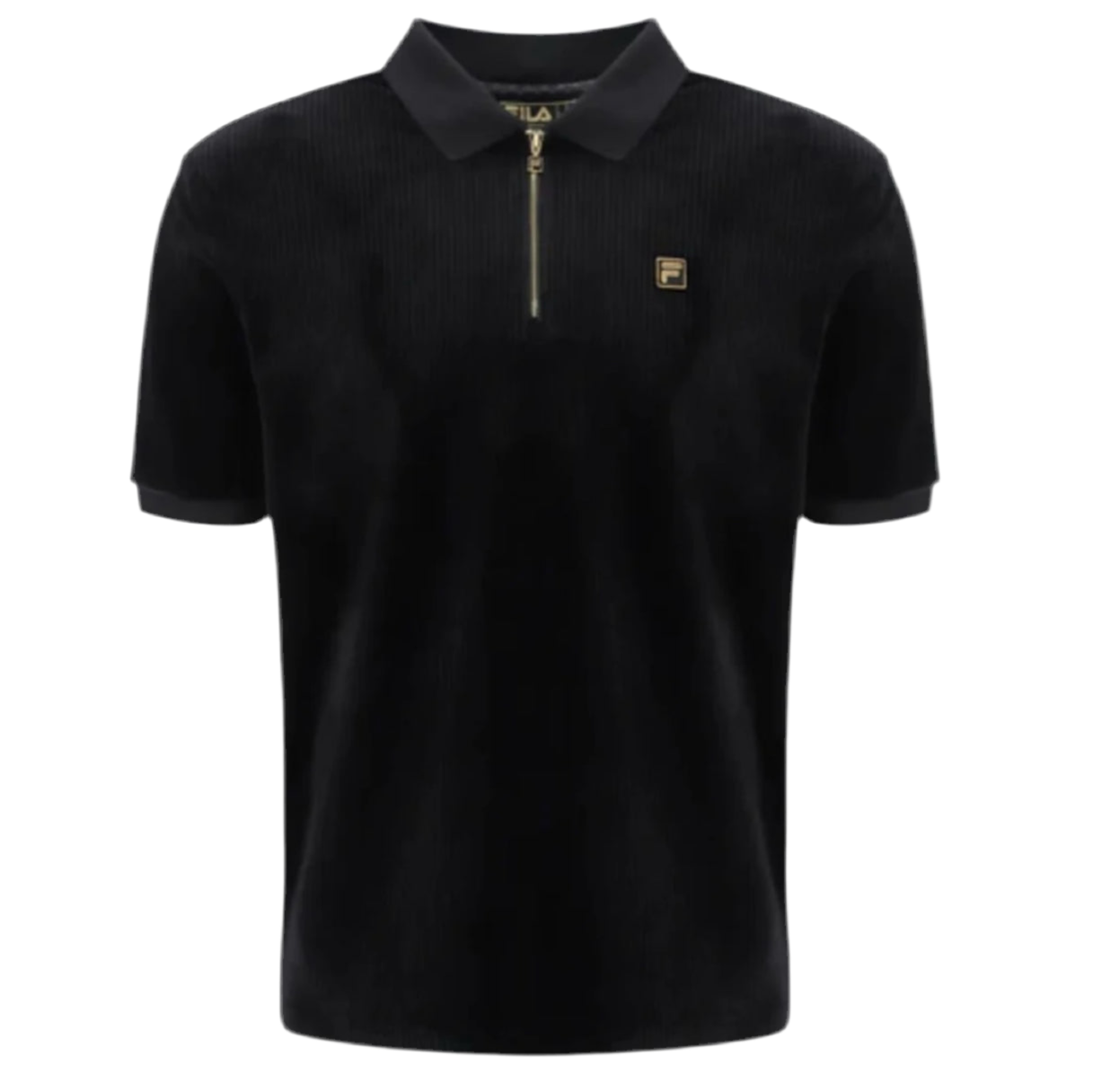 FILA 24MGOO3 SLIM RIBBED VELOUR POLO - Colour BLACK