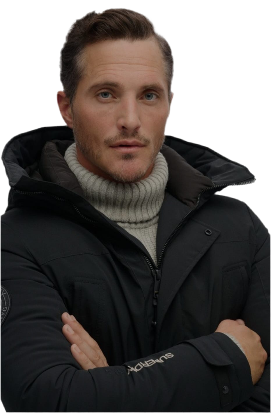 M5011909A - CITY PADDED PARKA JACKET - BLACK