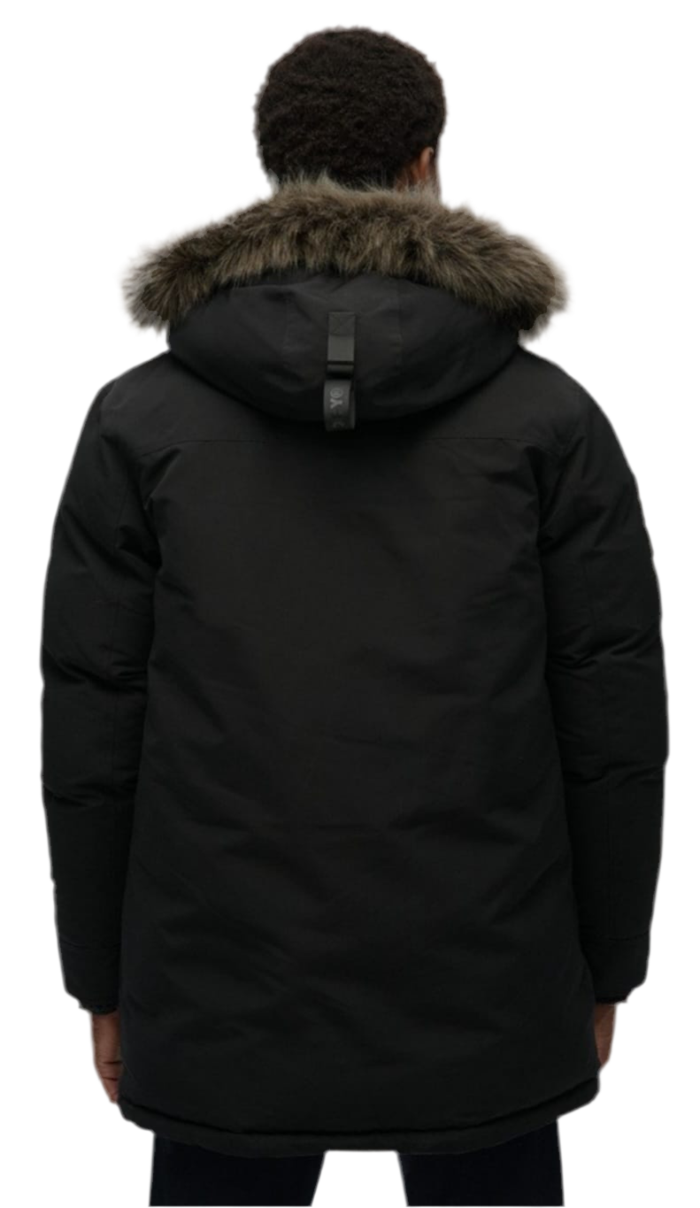 M5011929A - EVEREST FAUX FUR PARKA JACKET - JET BLACK