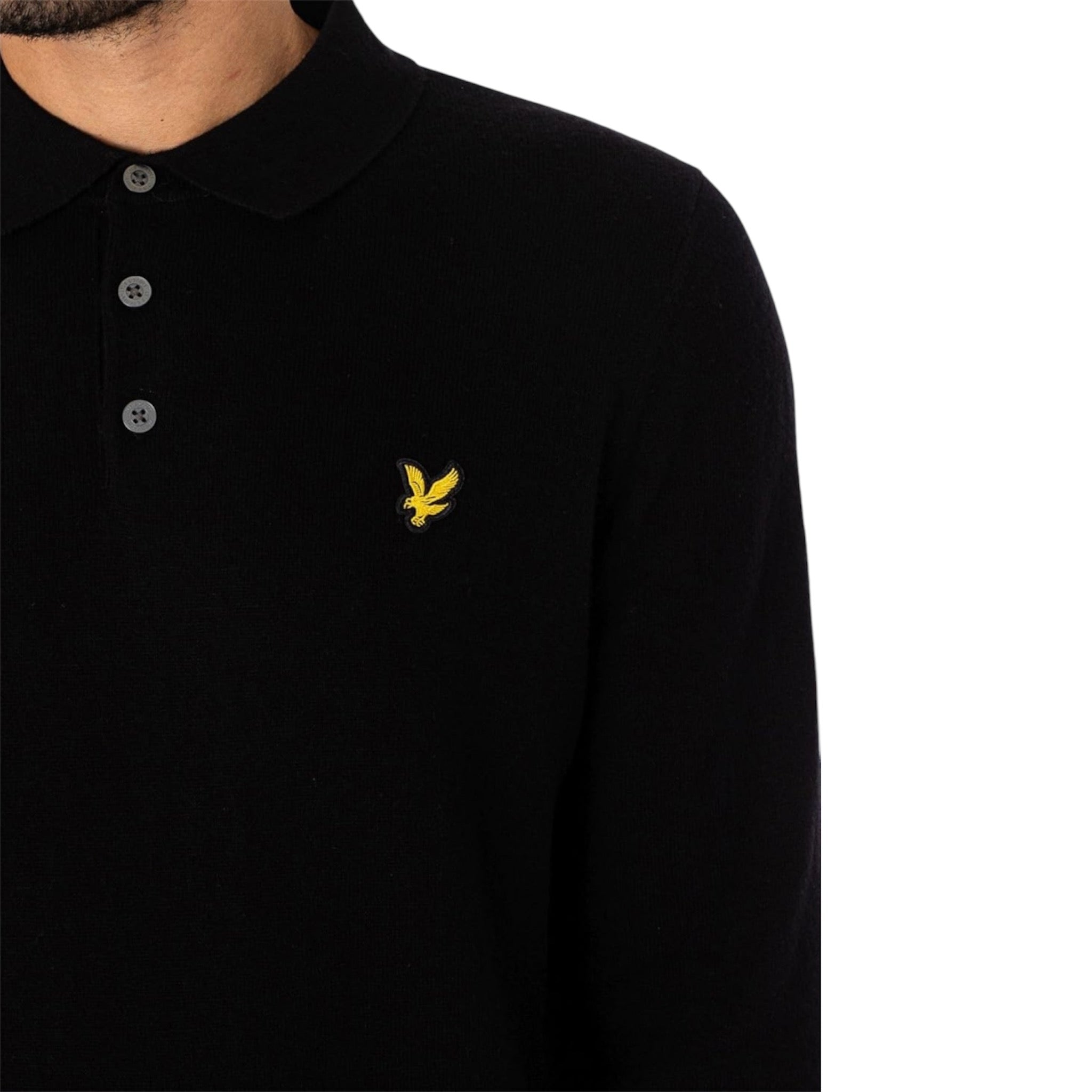 Lyle&Scott LP400VOG long sleeve polo shirt - Colour Black