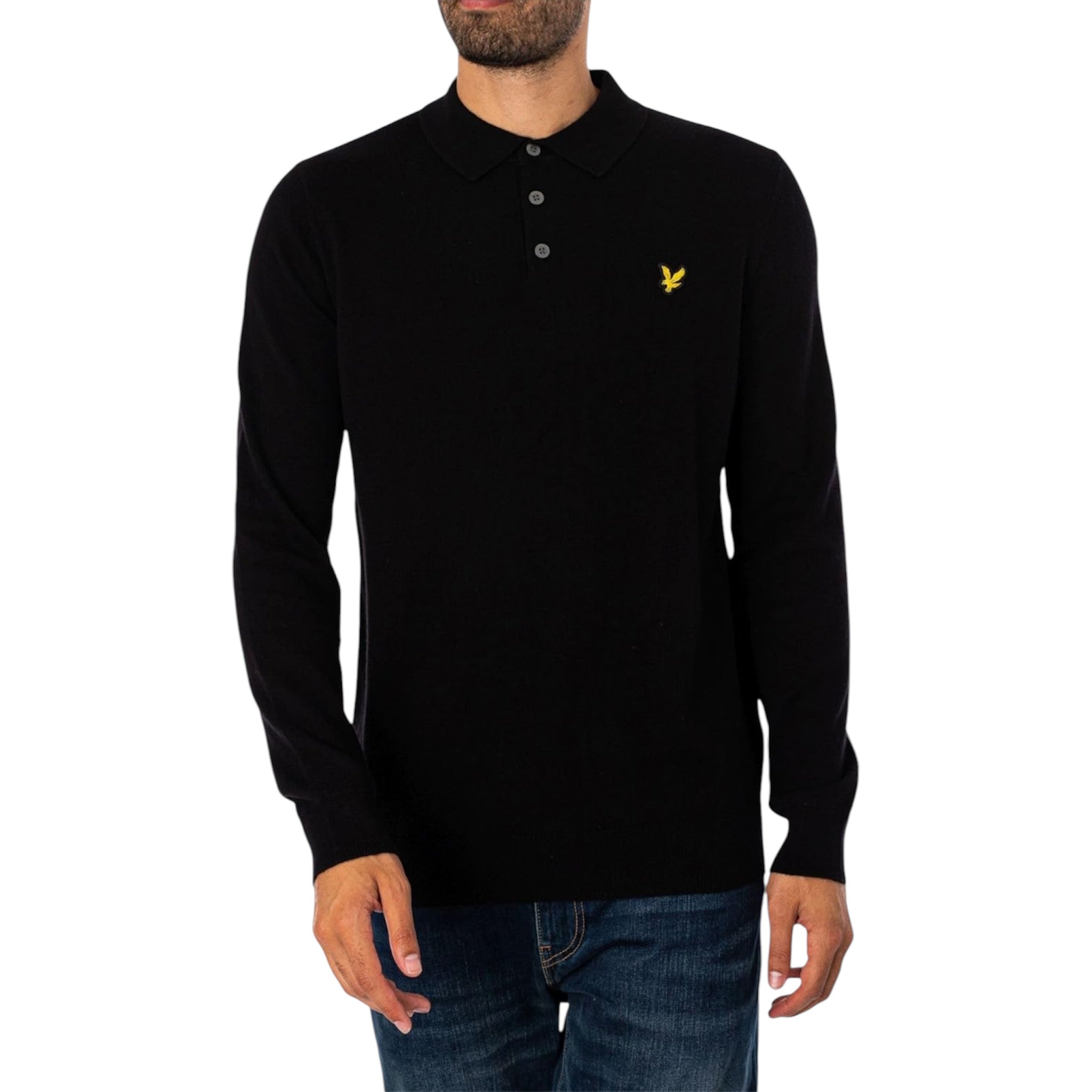 Lyle&Scott LP400VOG long sleeve polo shirt - Colour Black