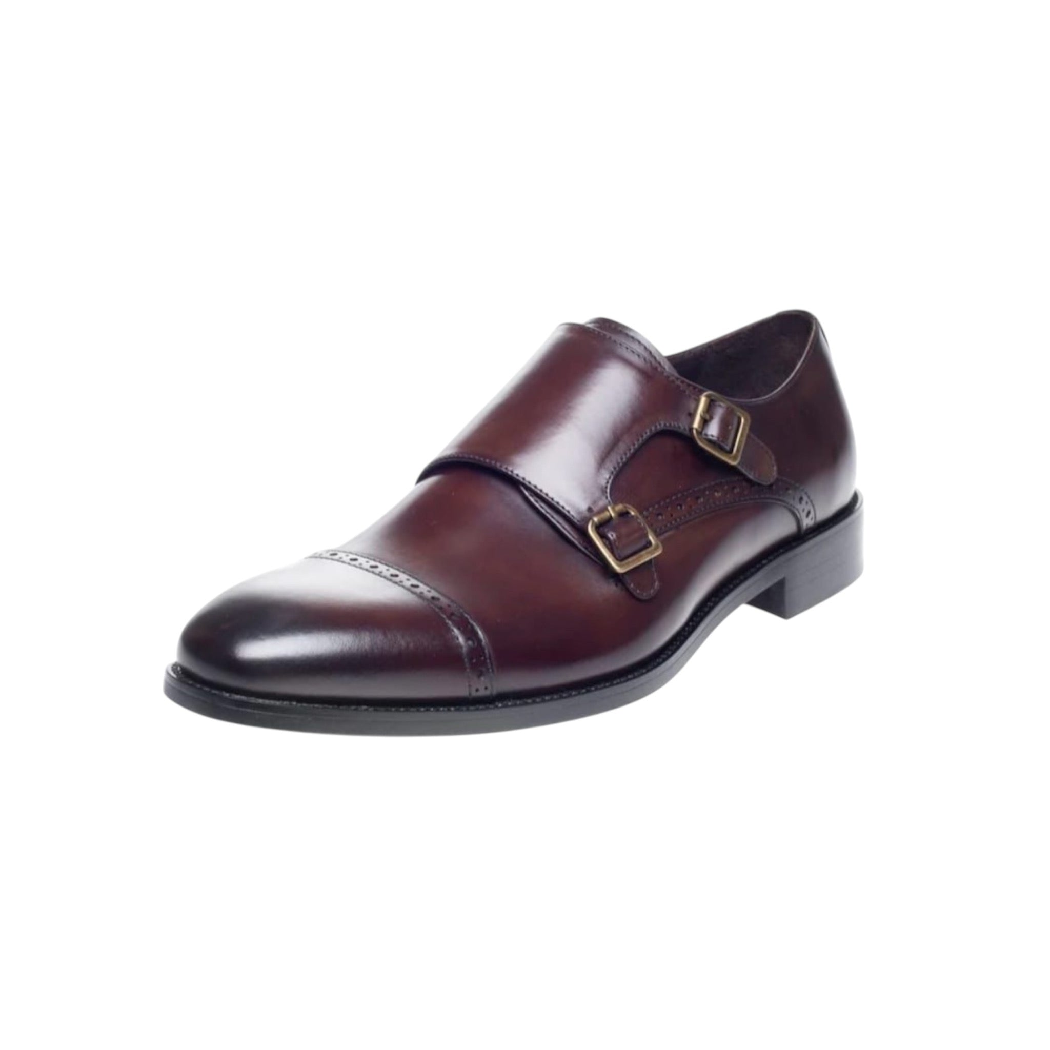 John white Alderney double monk shoe - Colour Brown