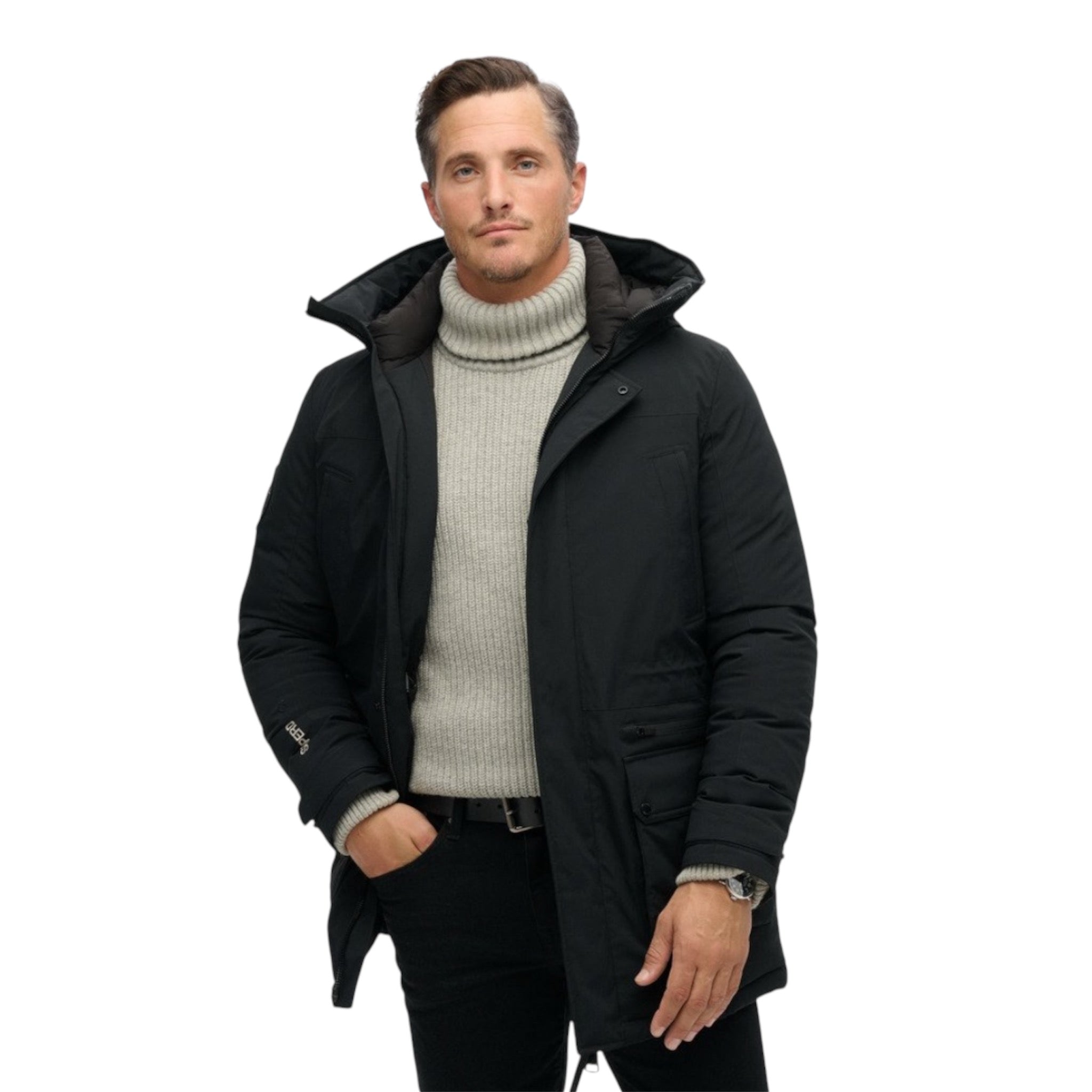 M5011909A - CITY PADDED PARKA JACKET - BLACK