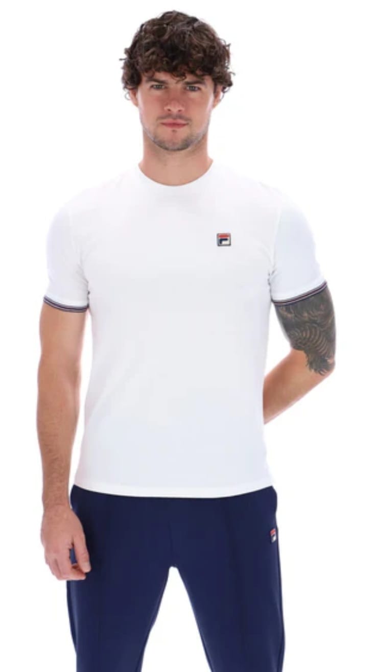 FILA 24MH036 - Essential tee with tipping cuffs - White