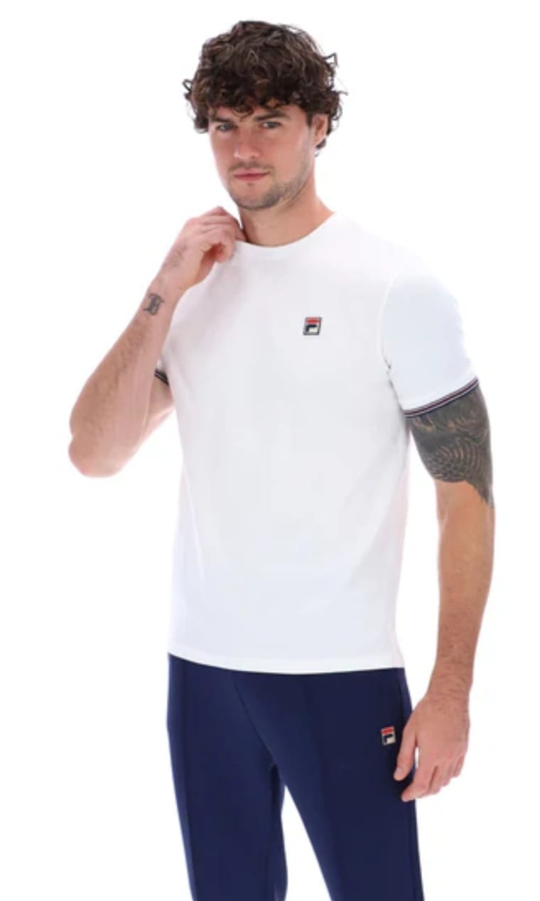 FILA 24MH036 - Essential tee with tipping cuffs - White