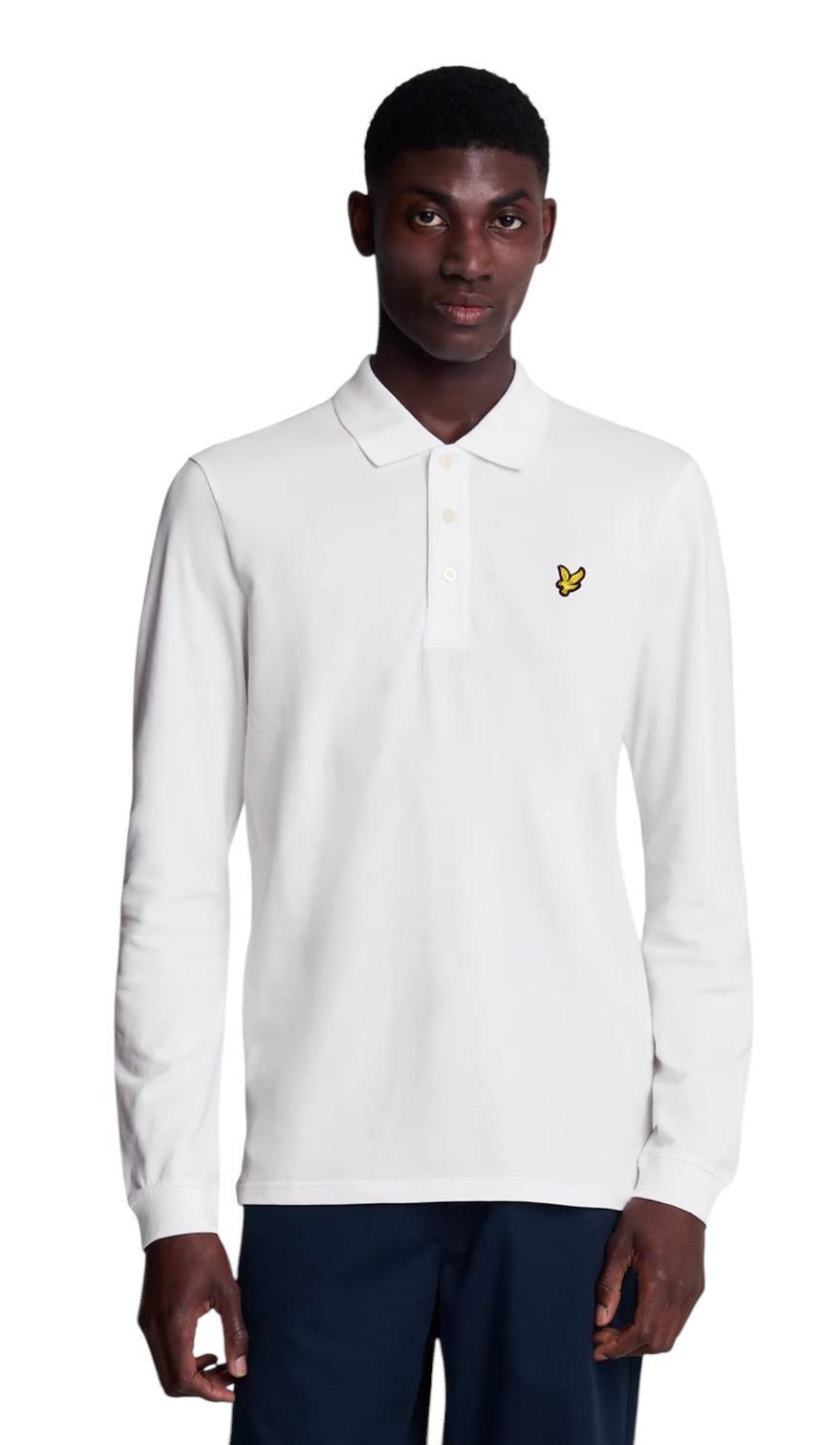 Lyle&Scott LP400VOG long sleeve polo shirt - Colour White